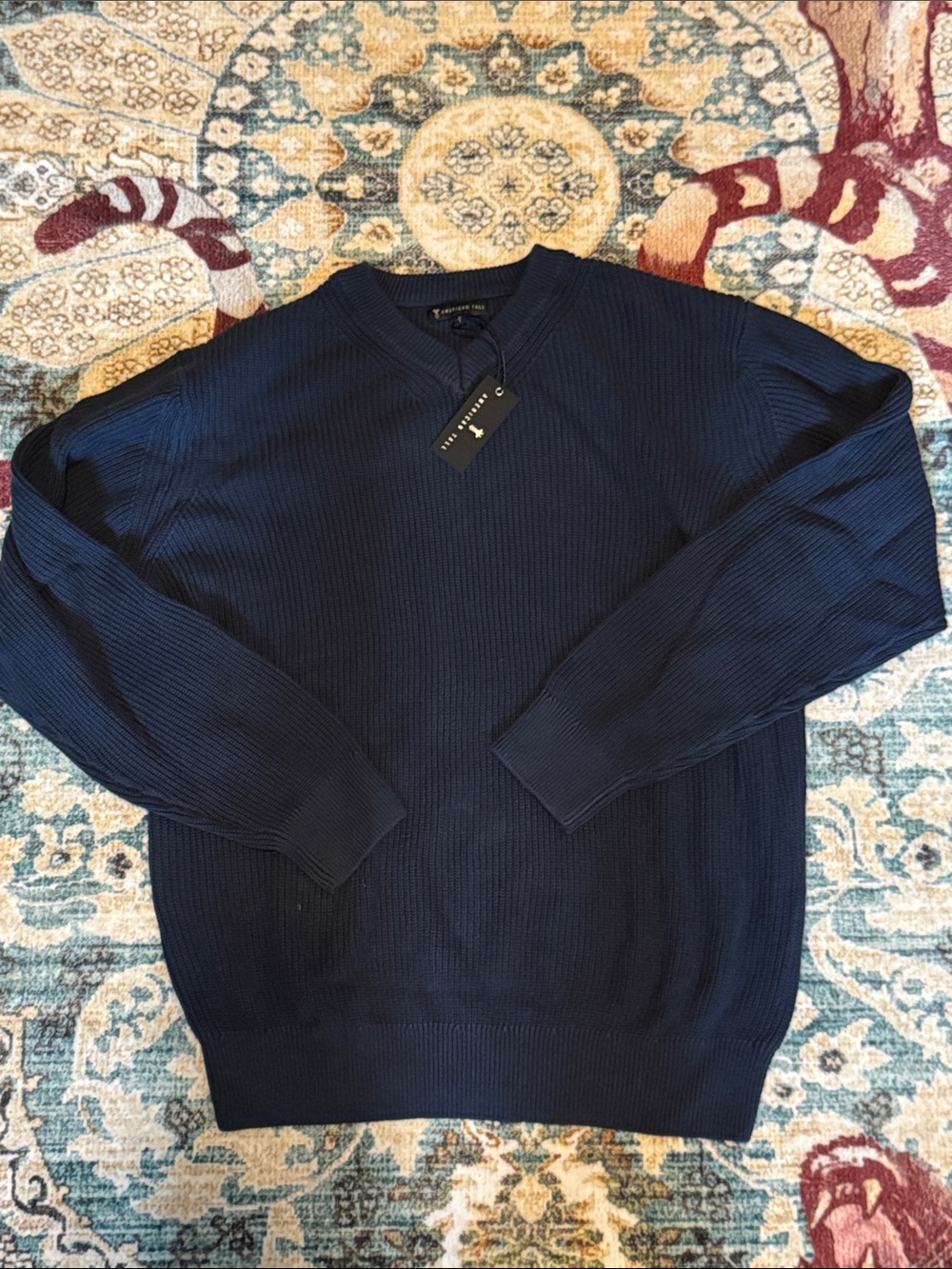 Marc New York Men's Navy Ribbed Crewneck Sweater